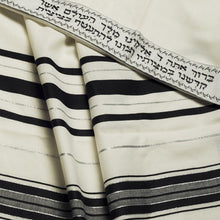 Load image into Gallery viewer, Tallit • Black and Silver Stripes
