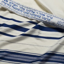 Load image into Gallery viewer, Tallit • Blue and Silver Stripes
